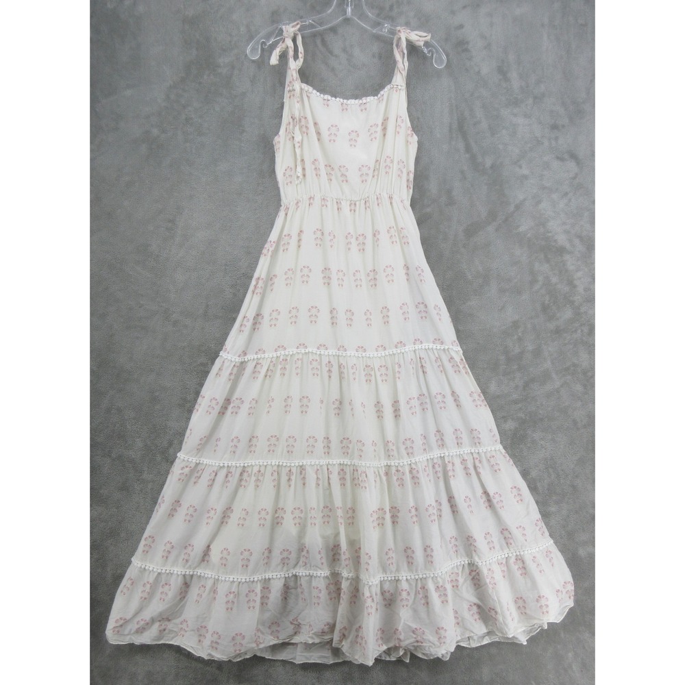 Athena Procopiou Dress Womens Size 1 US Small Tiered Maxi Shoulder Tie Boho Pink